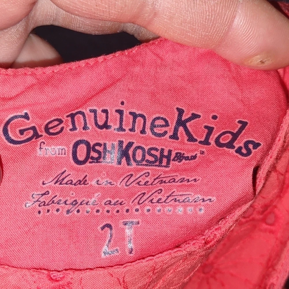 Genuine Kids Oshkosh Sleeveless Eyelet Dress Size 2T